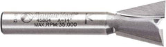 Amana Tool - 1/2" Cut Diam, 1/2" Length of Cut, 2 Flute Dovetail Edge Profile Router Bit - Carbide-Tipped, 1/4" Shank Diam, 1-3/4" OAL, Uncoated - A1 Tooling