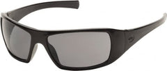 PYRAMEX - Polarized Gray Lenses, Framed Polarized Glasses - Scratch Resistant, Black Polycarbonate/Thermoplastic Rubber Frame, Size Universal, Wrap Around - A1 Tooling