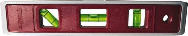 Johnson Level & Tool - 9" Long 3 Vial Torpedo Level - ABS Plastic, Orange, 1 Plumb, 1 Level & 1 45° Vials - A1 Tooling