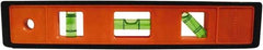 Johnson Level & Tool - 9" Long 3 Vial Torpedo Level - ABS Plastic, Orange, 1 Plumb, 1 Level & 1 45° Vials - A1 Tooling