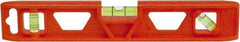 Johnson Level & Tool - 9" Long 3 Vial Torpedo Level - ABS Plastic, Orange, 1 Plumb, 1 Level & 1 45° Vials - A1 Tooling