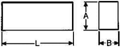 Seco - WKE45 Cobalt Rectangular Tool Bit Blank - 8mm Wide x 16mm High x 140mm OAL - Exact Industrial Supply