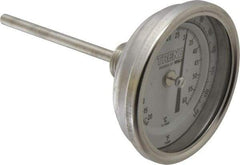 Wika - 4 Inch Long Stem, 3 Inch Dial Diameter, Stainless Steel, Back Connected Bi-Metal Thermometer - -20 to 60°C, 1% Accuracy - A1 Tooling