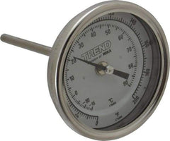 Wika - 4 Inch Long Stem, 3 Inch Dial Diameter, Stainless Steel, Back Connected Bi-Metal Thermometer - -15 to 90°C, 1% Accuracy - A1 Tooling