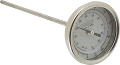 Wika - 9 Inch Long Stem, 3 Inch Dial Diameter, Stainless Steel, Back Connected Bi-Metal Thermometer - -15 to 90°C, 1% Accuracy - A1 Tooling