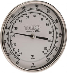 Wika - 2-1/2 Inch Long Stem, 5 Inch Dial Diameter, Stainless Steel, Back Connected Bi-Metal Thermometer - -5 to 115°C, 1% Accuracy - A1 Tooling