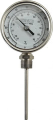 Wika - 4 Inch Long Stem, 3 Inch Dial Diameter, Stainless Steel, Bottom Connected Bi-Metal Thermometer - -15 to 90°C, 1% Accuracy - A1 Tooling