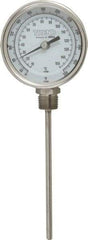 Wika - 6 Inch Long Stem, 3 Inch Dial Diameter, Stainless Steel, Bottom Connected Bi-Metal Thermometer - 10 to 150°C, 1% Accuracy - A1 Tooling