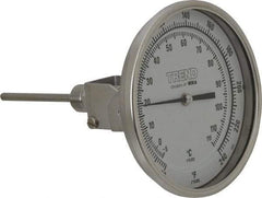 Wika - 4 Inch Long Stem, 5 Inch Dial Diameter, Stainless Steel, Adjustable Angle Bi-Metal Thermometer - -5 to 115°C, 1% Accuracy - A1 Tooling