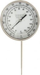 Wika - 6 Inch Long Stem, 5 Inch Dial Diameter, Stainless Steel, Adjustable Angle Bi-Metal Thermometer - 10 to 150°C, 1% Accuracy - A1 Tooling