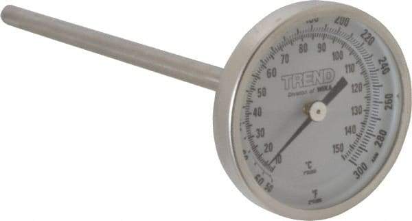 Wika - 6 Inch Long Stem, 2 Inch Dial Diameter, Stainless Steel, Back Connected Bi-Metal Thermometer - 10 to 150°C, 1% Accuracy - A1 Tooling