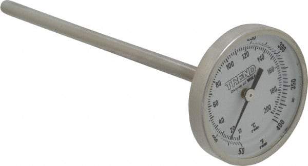 Wika - 6 Inch Long Stem, 2 Inch Dial Diameter, Stainless Steel, Back Connected Bi-Metal Thermometer - 10 to 200°C, 1% Accuracy - A1 Tooling