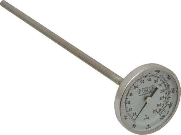 Wika - 9 Inch Long Stem, 2 Inch Dial Diameter, Stainless Steel, Back Connected Bi-Metal Thermometer - 10 to 260°C, 1% Accuracy - A1 Tooling