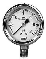 Wika - 2-1/2" Dial, 1/4 Thread, 0-2,000 Scale Range, Pressure Gauge - Lower Connection Mount, Accurate to 1.5% of Scale - A1 Tooling