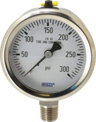 Wika - 2-1/2" Dial, 1/4 Thread, 0-300 Scale Range, Pressure Gauge - Lower Connection Mount, Accurate to 1.5% of Scale - A1 Tooling