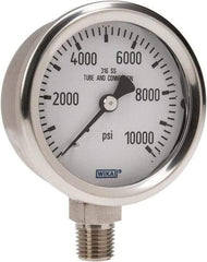 Wika - 2-1/2" Dial, 1/4 Thread, 0-10,000 Scale Range, Pressure Gauge - Lower Connection Mount, Accurate to 1.5% of Scale - A1 Tooling