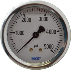 Wika - 2-1/2" Dial, 1/4 Thread, 0-5,000 Scale Range, Pressure Gauge - Center Back Connection Mount, Accurate to 1.5% of Scale - A1 Tooling