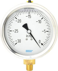 Wika - 4" Dial, 1/4 Thread, 30-0 Scale Range, Pressure Gauge - Lower Connection Mount, Accurate to 1% of Scale - A1 Tooling