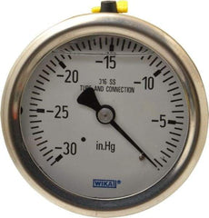 Wika - 2-1/2" Dial, 1/4 Thread, 30-0 Scale Range, Pressure Gauge - Center Back Connection Mount, Accurate to 1.5% of Scale - A1 Tooling