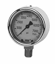 Wika - 2-1/2" Dial, 1/4 Thread, 0-800 Scale Range, Pressure Gauge - Lower Connection Mount, Accurate to 1.5% of Scale - A1 Tooling