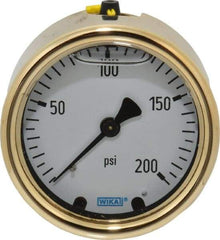 Wika - 2-1/2" Dial, 1/4 Thread, 0-200 Scale Range, Pressure Gauge - Back Connection Mount, Accurate to 1.5% of Scale - A1 Tooling