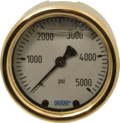 Wika - 2-1/2" Dial, 1/4 Thread, 0-5,000 Scale Range, Pressure Gauge - Back Connection Mount, Accurate to 1.5% of Scale - A1 Tooling