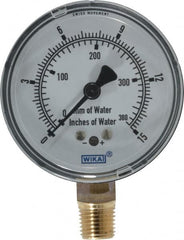 Wika - 2-1/2" Dial, 1/4 Thread, 0-15/0-380 Scale Range, Pressure Gauge - Lower Connection Mount, Accurate to 1.5% of Scale - A1 Tooling