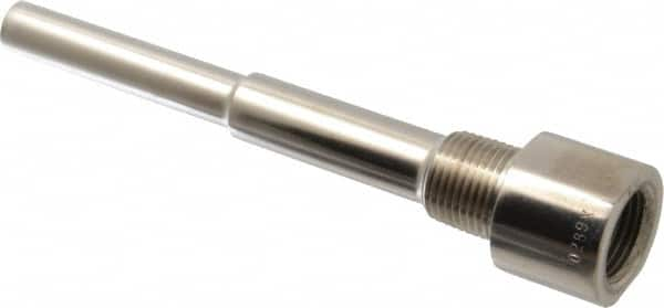 Alloy Engineering - 6 Inch Overall Length, 1/2 Inch Thread, 316 Stainless Steel Standard Thermowell - 4-1/2 Inch Insertion Length - A1 Tooling