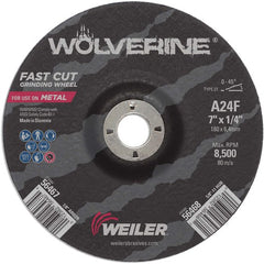 Vortec Pro 7″ × 1/4″ Type 27 Grinding Wheel, A24R, 7/8″ Arbor Hole - A1 Tooling