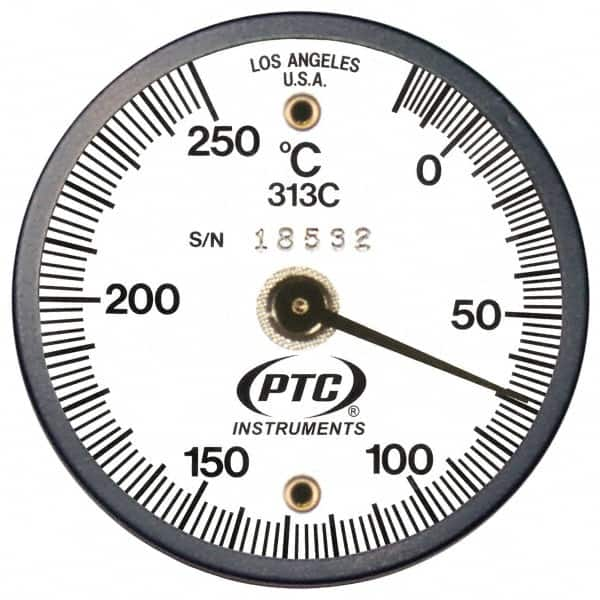 PTC Instruments - -20 to 200°C, 2 Inch Dial Diameter, Dual Magnet Mount Thermometer - 2° Division Graduation - A1 Tooling