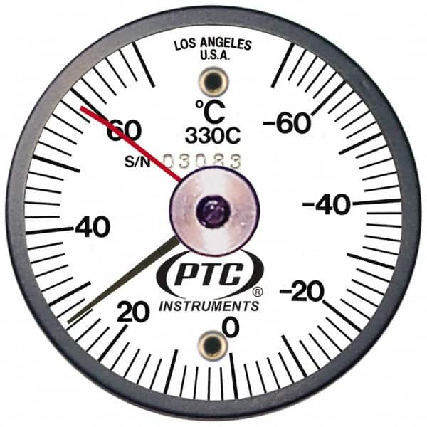 PTC Instruments - -70 to 70°C, 2 Inch Dial Diameter, Dual Magnet Mount Thermometer - 2° Division Graduation - A1 Tooling