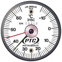 PTC Instruments - -15 to 65°C, 2 Inch Dial Diameter, Dual Magnet Mount Thermometer - 1° Division Graduation - A1 Tooling