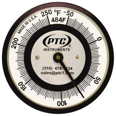 PTC Instruments - -50 to 250°F, 2 Inch Dial Diameter, Pipe Surface Clip On Thermometer - 2° Division Graduation - A1 Tooling