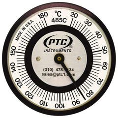 PTC Instruments - 20 to 185°C, 2 Inch Dial Diameter, Pipe Surface Clip On Thermometer - 1° Division Graduation - A1 Tooling