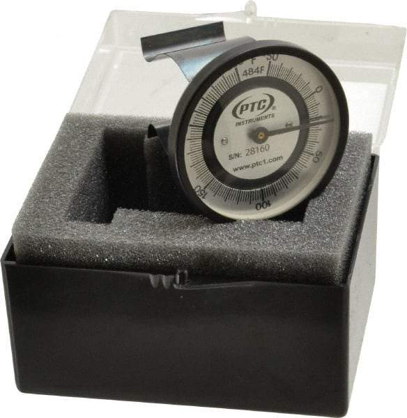 PTC Instruments - -50 to 250°F, 2 Inch Dial Diameter, Pipe Surface Clip On Thermometer - 2° Division Graduation - A1 Tooling