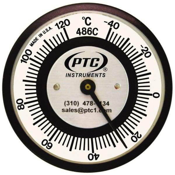 PTC Instruments - -40 to 120°C, 2 Inch Dial Diameter, Pipe Surface Spring Held Thermometer - 2° Division Graduation - A1 Tooling