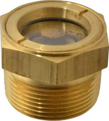 LDI Industries - 1-1/8" Sight Diam, 1-1/4" Thread, 1.44" OAL, Low Pressure Pipe Thread Lube Sight with Reflector Sight Glass & Flow Sight - 1-3/4" Head, 5 Max psi, 1-1/4 to 11-1/2 Thread - A1 Tooling