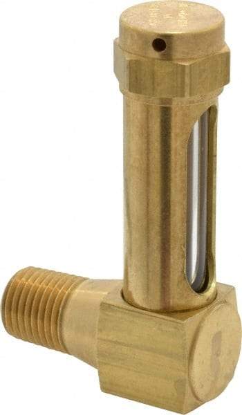 LDI Industries - 1-3/8 Inch Long Sight, 1/4 Inch Thread Size, Buna-N Seal Short Elbow, Vented Oil-Level Indicators and Gauge - 2-3/8 Inch Length to Center of Base - A1 Tooling