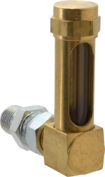 LDI Industries - 1-3/8 Inch Long Sight, 1/4 Inch Thread Size, Buna-N Seal Union Coupling, Vented Oil-Level Indicators and Gauge - 2-3/8 Inch Length to Center of Base - A1 Tooling