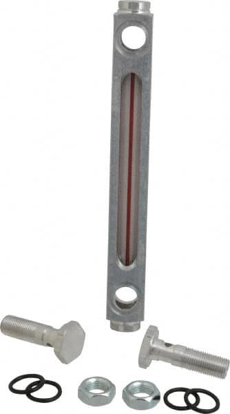 LDI Industries - 1/2-20 Thread, 4-1/2 Inch Sight Length, Closed Circuit Liquid Level Sight Gauge - 6 Inch Length to Center of Base, 7-5/8 Inch Overall Length, Buna-N Seal - A1 Tooling