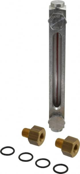 LDI Industries - 1/4-18 Thread, 4-1/2 Inch Sight Length, 290 Max psi, Closed Circuit Liquid Level Sight Gauge with Pipe Adapter - 6 Inch Length to Center of Base, 7-5/8 Inch Overall Length, Buna-N Seal - A1 Tooling