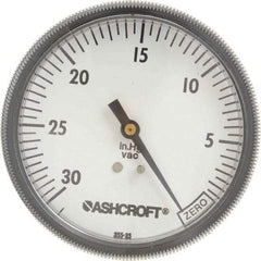 Ashcroft - 3-1/2" Dial, 1/4 Thread, 30-0 Scale Range, Pressure Gauge - Center Back Connection Mount - A1 Tooling