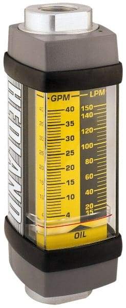 Hedland - 1-1/4" NPTF Port Oil & Petroleum-Based Liquid Flowmeter - 3000 Max psi, 10 to 100 GPM, Anodized Aluminum - A1 Tooling