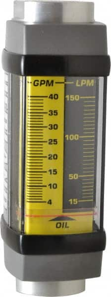 Hedland - 1" NPTF Port Oil & Petroleum-Based Liquid Flowmeter - 3000 Max psi, 4 to 40 GPM, Anodized Aluminum - A1 Tooling