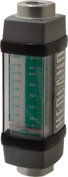 Hedland - 1/2" NPTF Port Water-Based Liquid Flowmeter - 3000 Max psi, 1 to 15 GPM, Anodized Aluminum - A1 Tooling