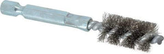 Schaefer Brush - 3/8 Inch Inside Diameter, 9/16 Inch Actual Brush Diameter, Stainless Steel, Power Fitting and Cleaning Brush - 1/4 Shank Diameter, 3-1/8 Inch Long, Hex Shaft Stem, 1/2 Inch Refrigeration Outside Diameter - A1 Tooling