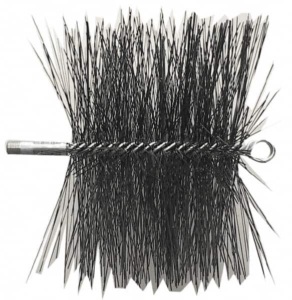 Schaefer Brush - 8" Square, Dense Steel Wire Chimney Brush - 1/4" NPSM Male Connection - A1 Tooling