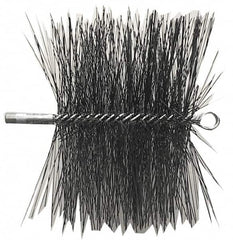 Schaefer Brush - 8" Square, Dense Steel Wire Chimney Brush - 1/4" NPSM Male Connection - A1 Tooling