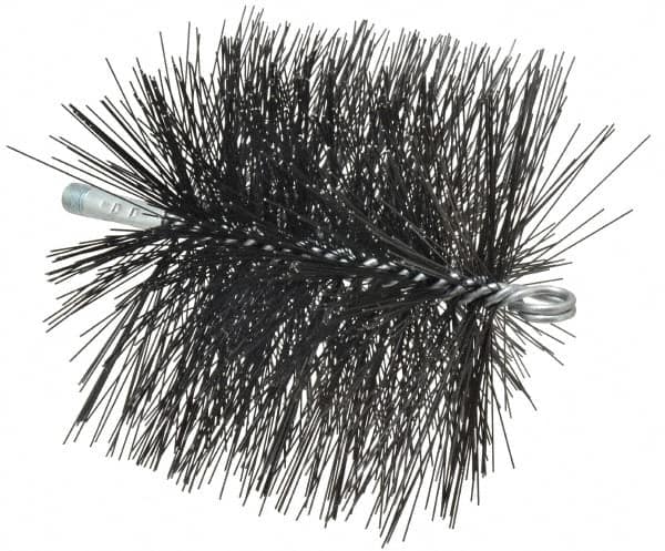 Schaefer Brush - 6", Square, Tempered Steel Wire Chimney Brush - 1/4" NPSM Male Connection - A1 Tooling