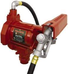 Tuthill - 20 GPM, 3/4" Hose Diam, AC Tank Pump with Manual Nozzle - 1-1/4" Inlet, 3/4" Outlet, 115 Volts, 12' Hose Length, 1/3 hp - A1 Tooling